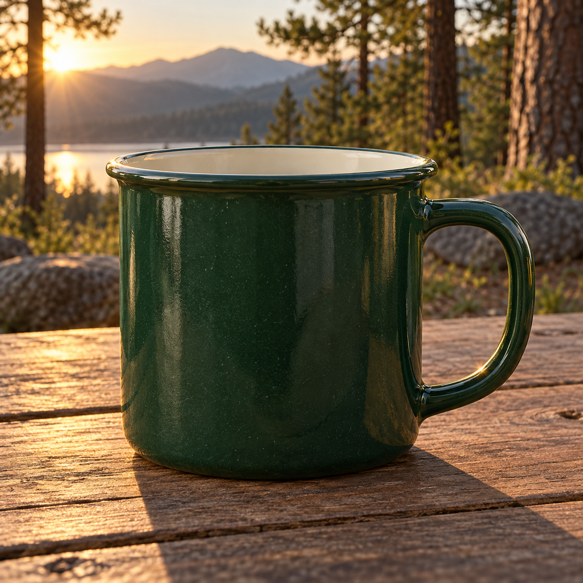 Dawn Handle Camp Mug, illustrative concept image 1
